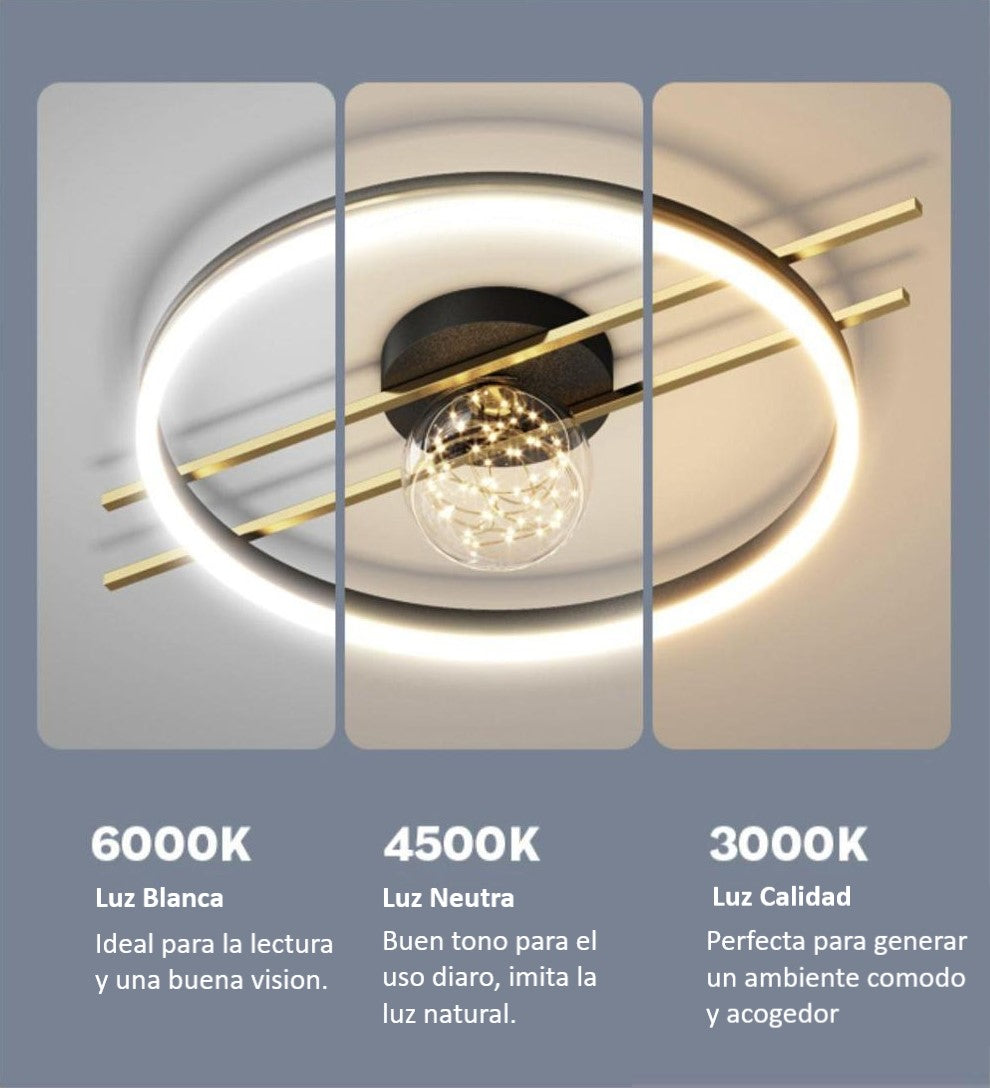 Lampara De Techo Moderna Para Hogar U Oficina Luz Blanca, Luz Neutra & Luz Calidad Luz Led 618 Wakeshome