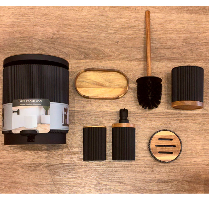 Juego de Accesorios para Baño Set de 6 Piezas Diseño Acanalado