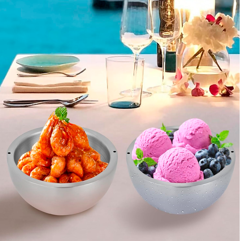 Tazon Bowl Acero Inoxidable Cuenco con Orificios de Inyeccion de Agua Fria Caliente