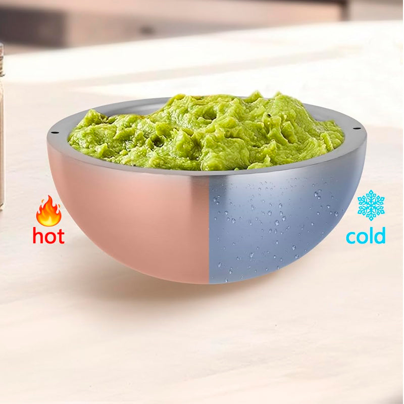 Tazon Bowl Acero Inoxidable Cuenco con Orificios de Inyeccion de Agua Fria Caliente