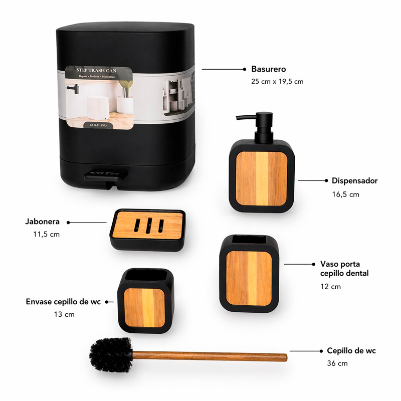 Juego de Accesorios para Baño Set de 5 Piezas