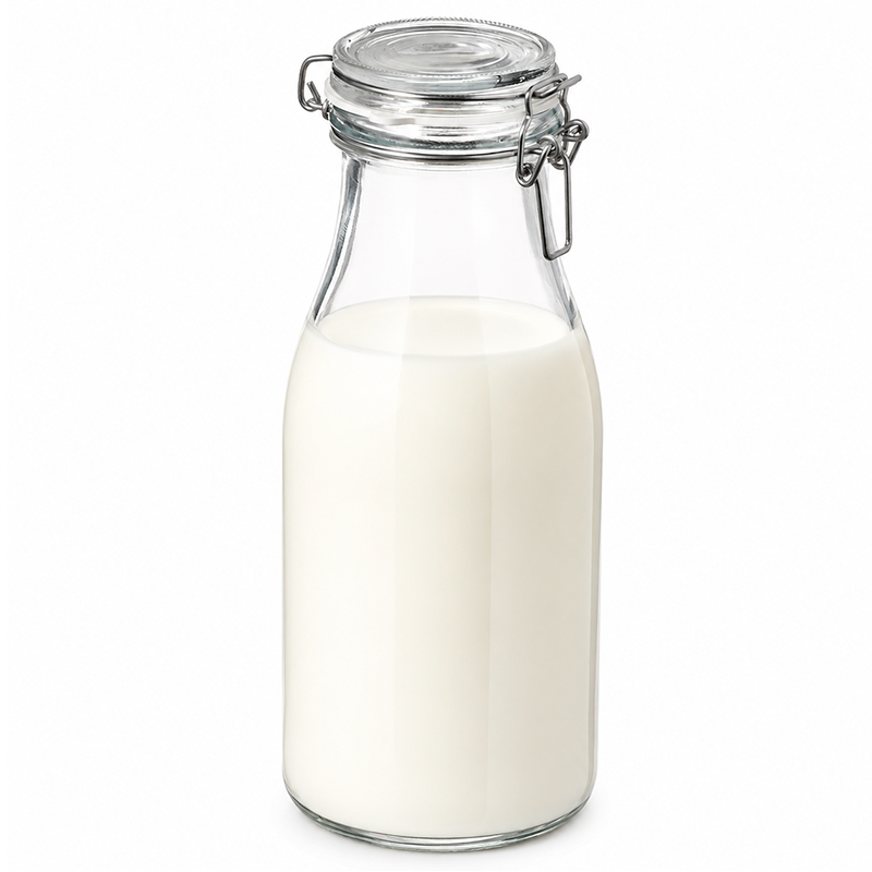 Botella De Vidrio Para Jugo Leche Tapa Hermetica De Bisagra