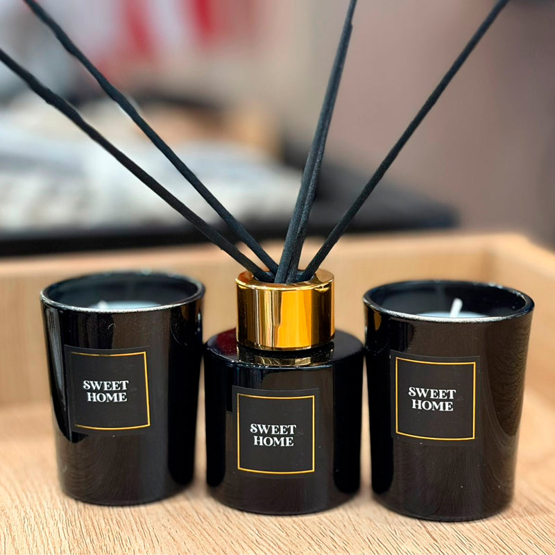 2 Velas Aromaticas + Difusor Con Varillas De Olor Aromatizan