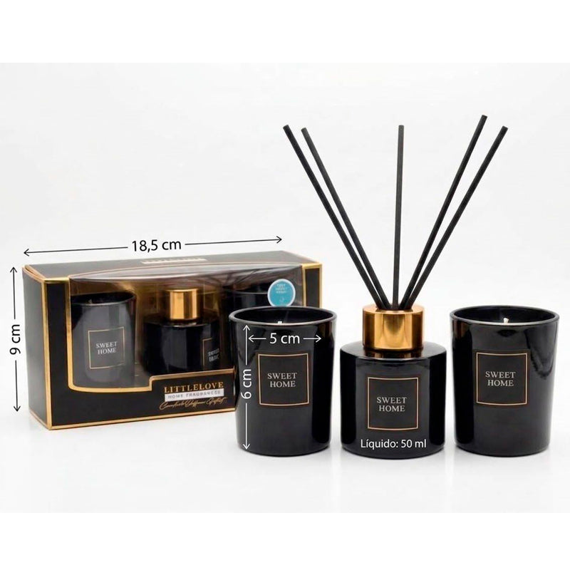 2 Velas Aromaticas + Difusor Con Varillas De Olor Aromatizan