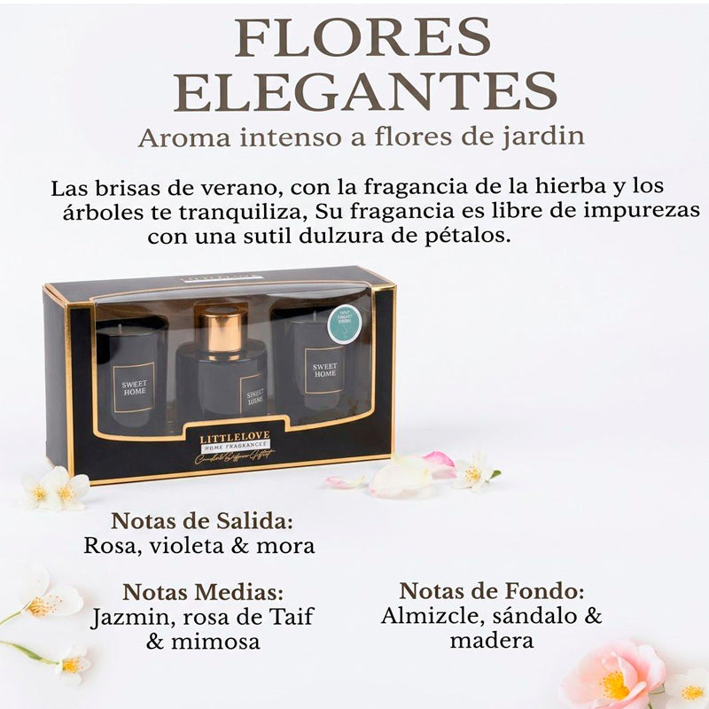 2 Velas Aromaticas + Difusor Con Varillas De Olor Aromatizan