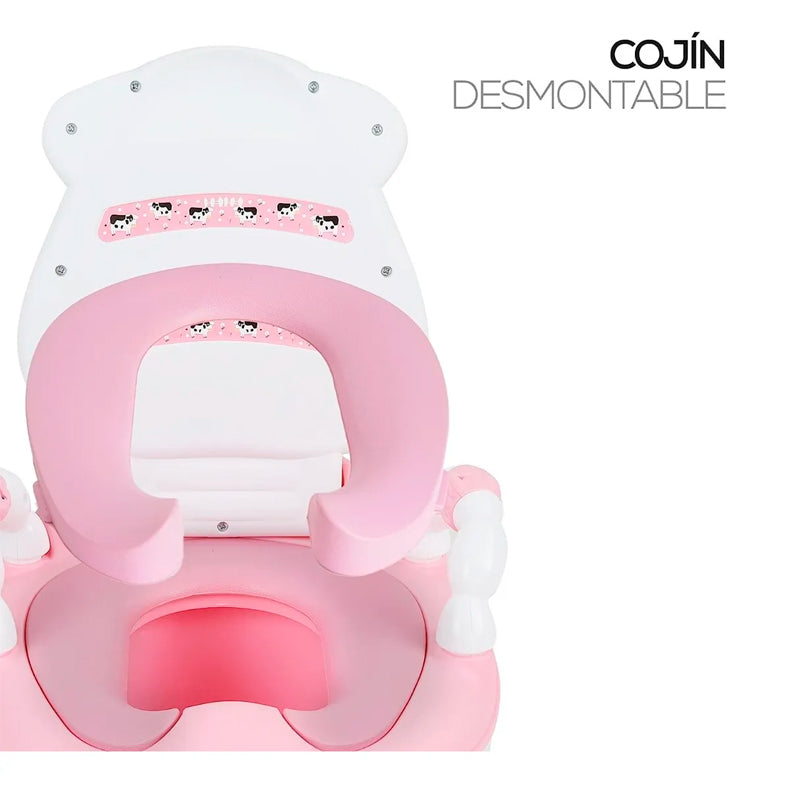 Pelela Bacinica Baño Infantil Para Niños Vaquita Color Rosa