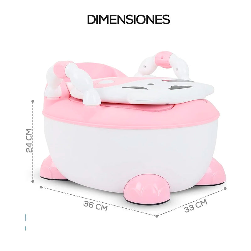 Pelela Bacinica Baño Infantil Para Niños Vaquita Color Rosa