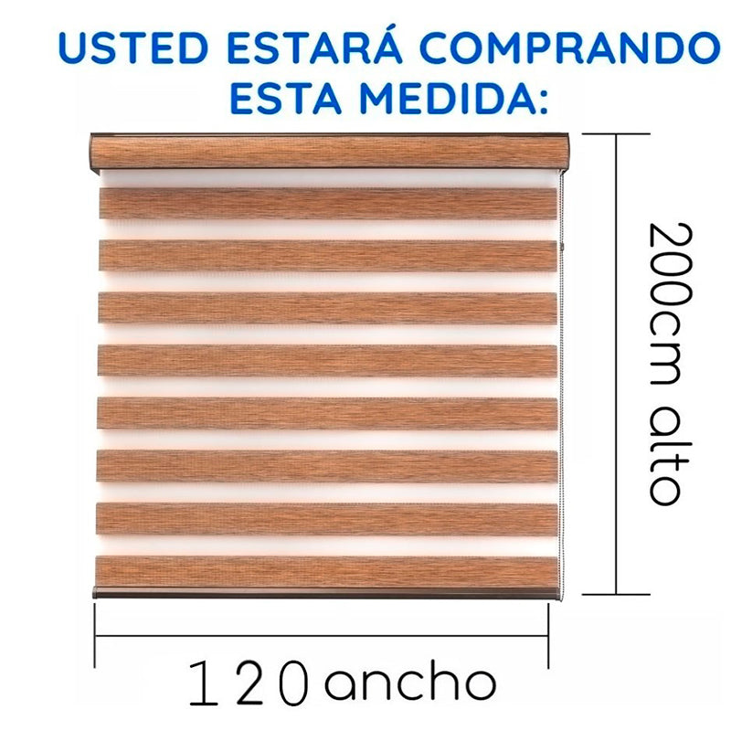 Cortina Roller Duo Zebra Día Y Noche Color Variado 100 y 120cm Ancho 200 Largo