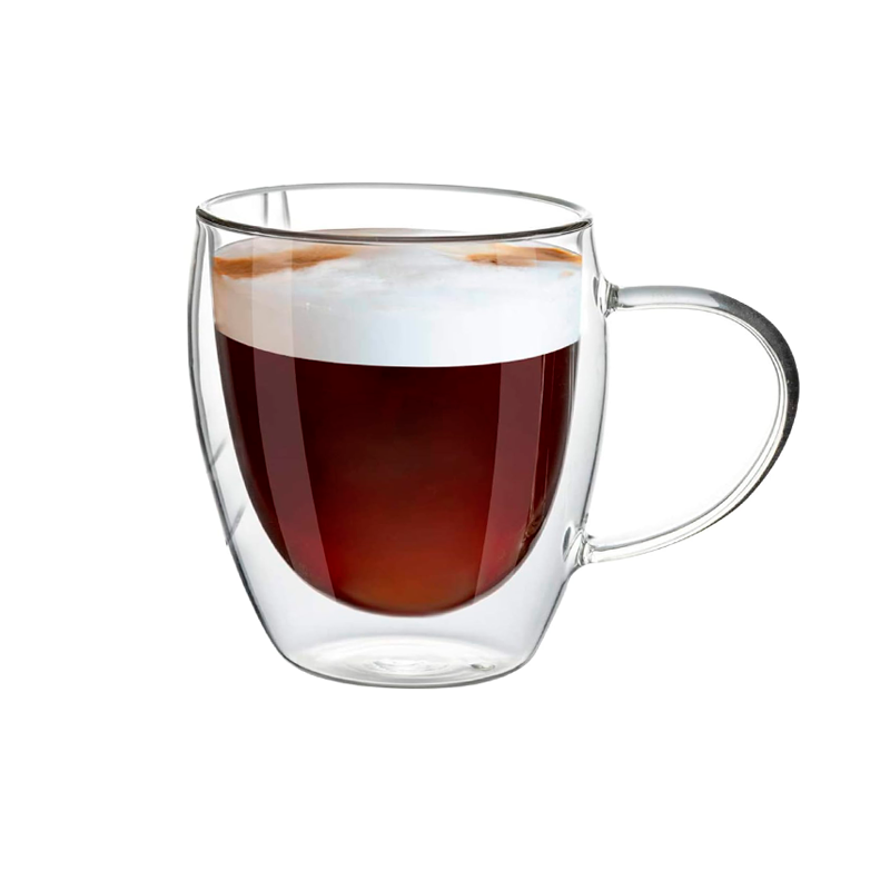 Mug Taza De Café oz Doble Pared Vidrio Vaso Termico