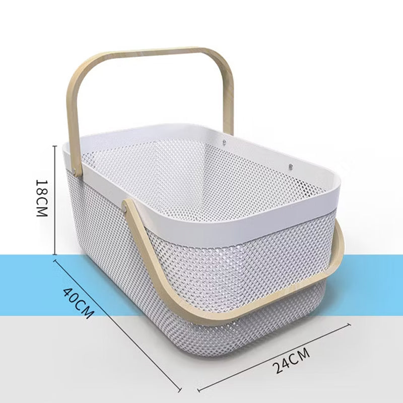Pack 3 Canasto Organizador Metalico Rectangular con Asa