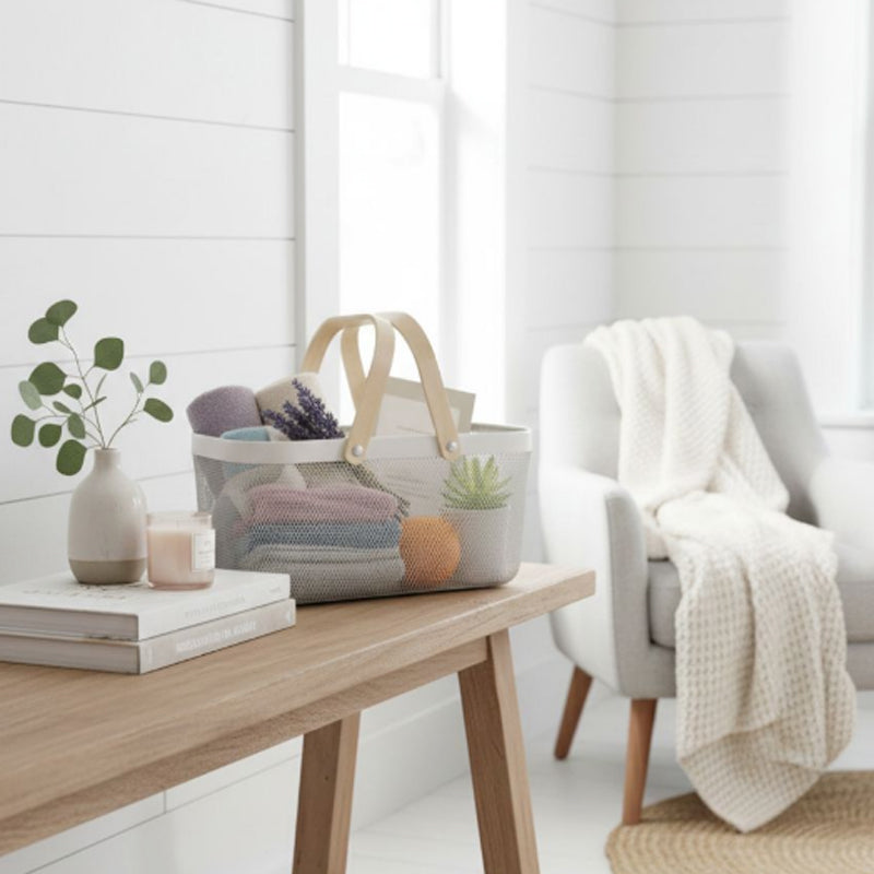 Pack 3 Canasto Organizador Metalico Rectangular con Asa