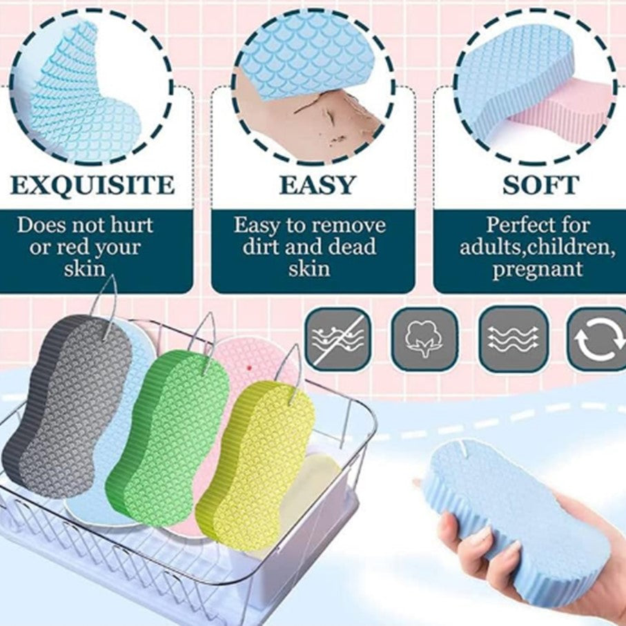 Pack De 4 Esponjas De Baño Para Ducha Exfoliante Colores Surtidos